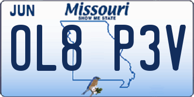 MO license plate OL8P3V