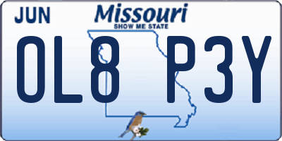 MO license plate OL8P3Y