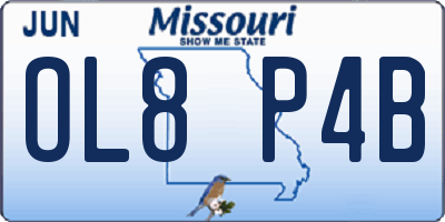 MO license plate OL8P4B