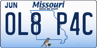 MO license plate OL8P4C