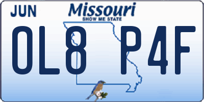 MO license plate OL8P4F