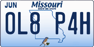 MO license plate OL8P4H