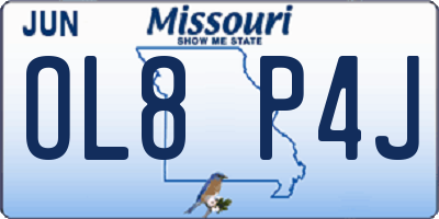 MO license plate OL8P4J
