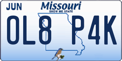 MO license plate OL8P4K