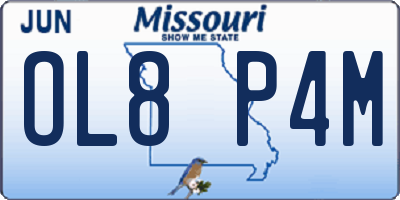 MO license plate OL8P4M