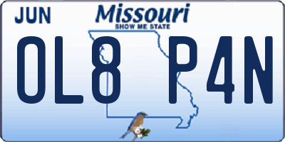 MO license plate OL8P4N