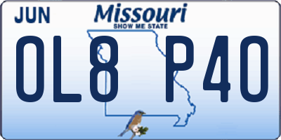 MO license plate OL8P4O