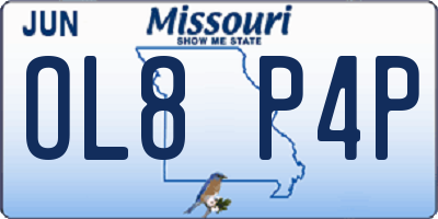 MO license plate OL8P4P