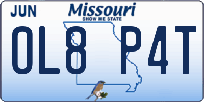 MO license plate OL8P4T