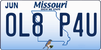MO license plate OL8P4U