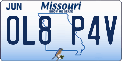 MO license plate OL8P4V