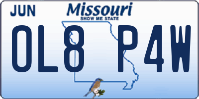 MO license plate OL8P4W