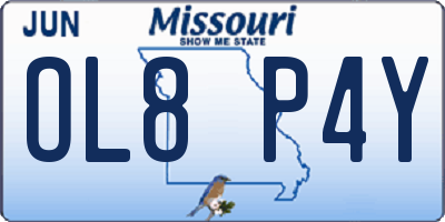 MO license plate OL8P4Y