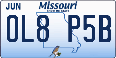 MO license plate OL8P5B