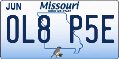 MO license plate OL8P5E
