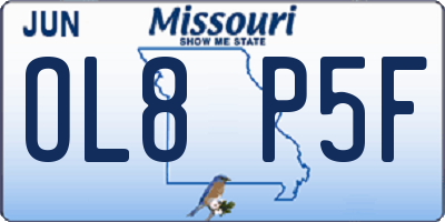 MO license plate OL8P5F