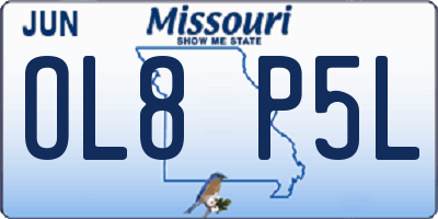 MO license plate OL8P5L
