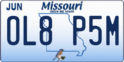 MO license plate OL8P5M