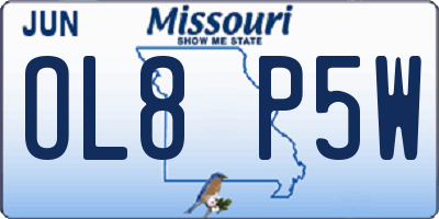 MO license plate OL8P5W