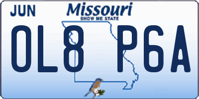 MO license plate OL8P6A