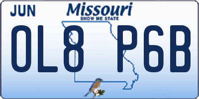 MO license plate OL8P6B