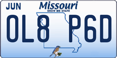MO license plate OL8P6D