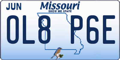 MO license plate OL8P6E