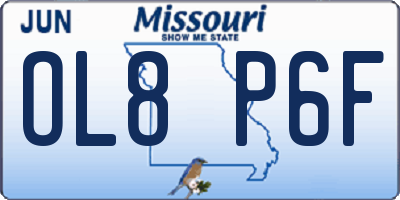 MO license plate OL8P6F