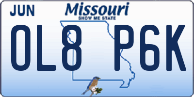 MO license plate OL8P6K