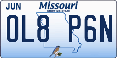 MO license plate OL8P6N