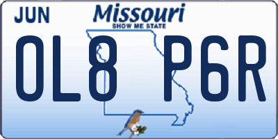 MO license plate OL8P6R