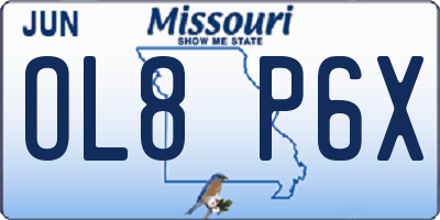 MO license plate OL8P6X