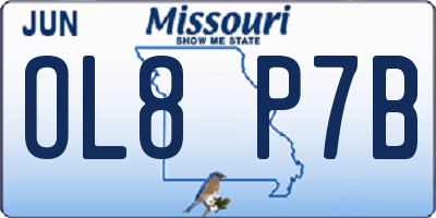 MO license plate OL8P7B