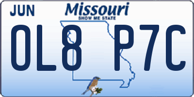 MO license plate OL8P7C