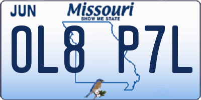 MO license plate OL8P7L