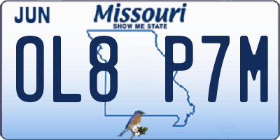 MO license plate OL8P7M