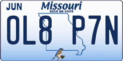 MO license plate OL8P7N