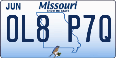 MO license plate OL8P7Q