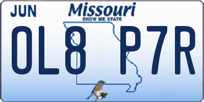 MO license plate OL8P7R
