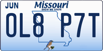MO license plate OL8P7T