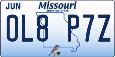 MO license plate OL8P7Z