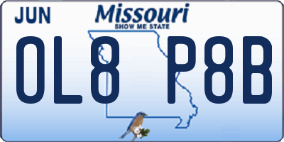 MO license plate OL8P8B