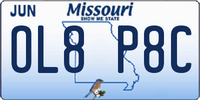 MO license plate OL8P8C