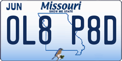 MO license plate OL8P8D