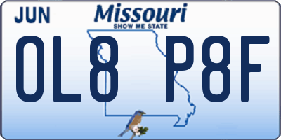 MO license plate OL8P8F
