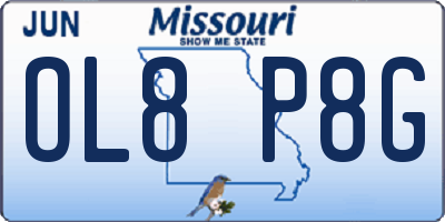 MO license plate OL8P8G