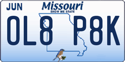 MO license plate OL8P8K