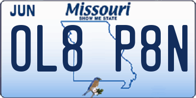 MO license plate OL8P8N