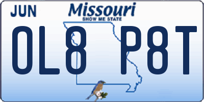 MO license plate OL8P8T