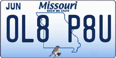MO license plate OL8P8U